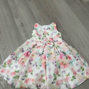 Bonnie Jean Multicolor Floral Dress with Bow